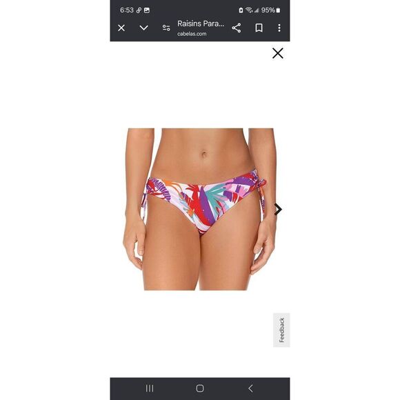 New XL Raisins Paraiso Palms Luna Pant Bikini Swimsuit Bathing Suit Bottoms - Picture 1 of 4